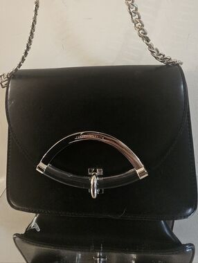Charles & Keith Black Crossbody Bag with Silver Accent